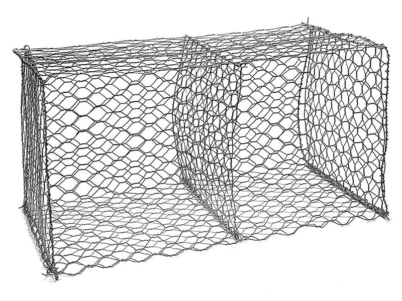 Woven mesh gabion boxes